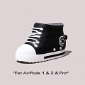 Lovely Negro Alto Top Canvas | Airpod Case | Silicone Case for Apple AirPods 1, 2, Pro Zapatos
